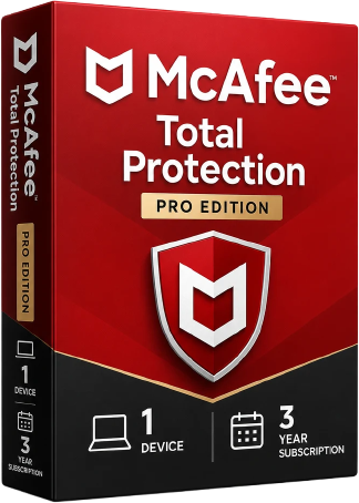 McAfee Total Protection 1 Device 3 Year For Windows digital software product