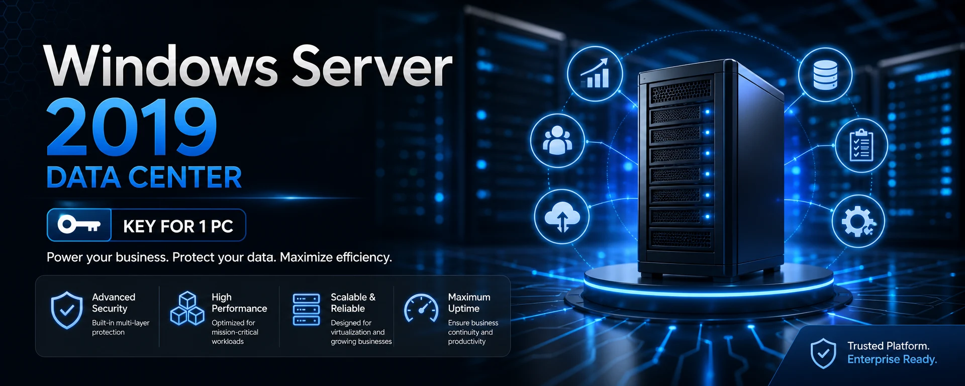 Windows Server 2019 Data Center Key for 1 PC