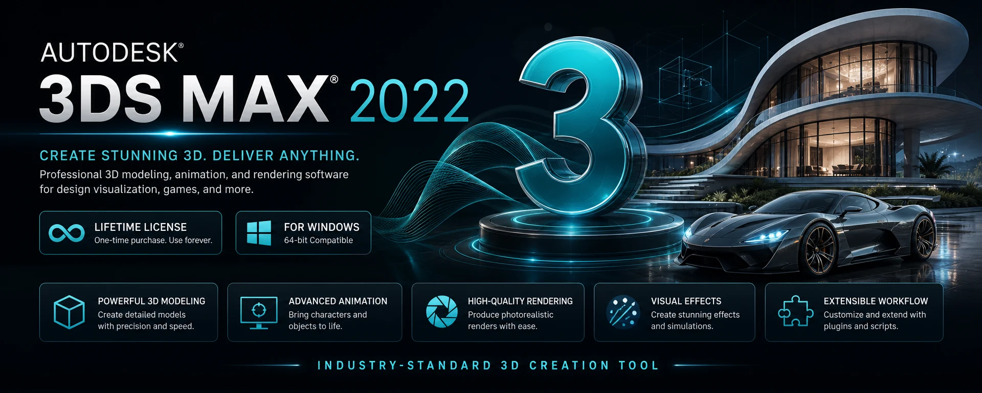 AutoDesk 3Ds Max 2022 Lifetime License for Windows