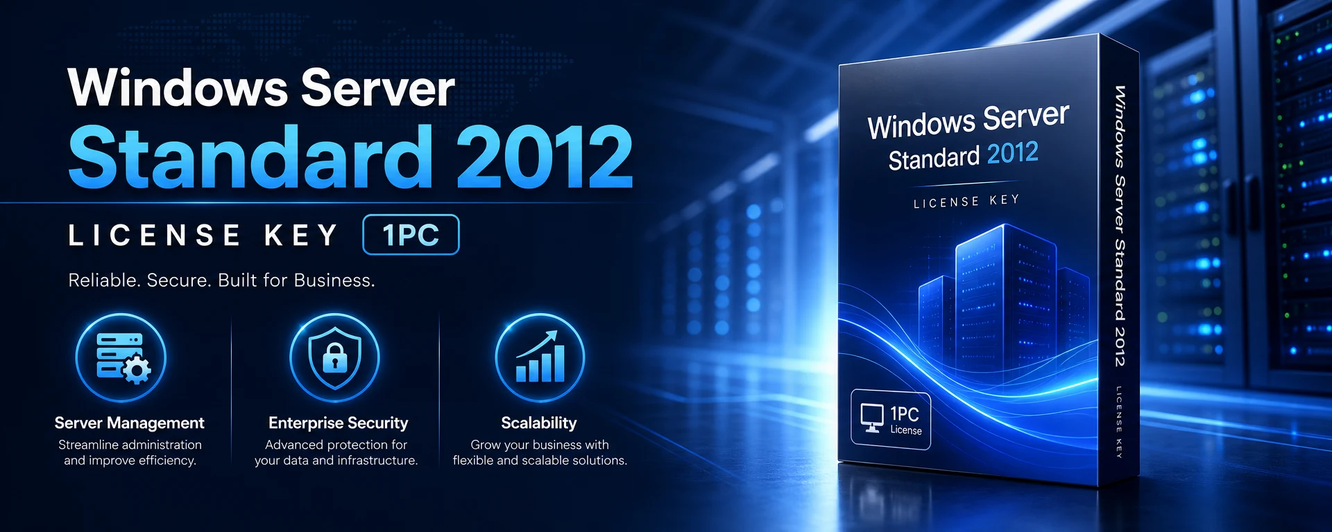 Windows Server Standard 2012 License Key for 1PC