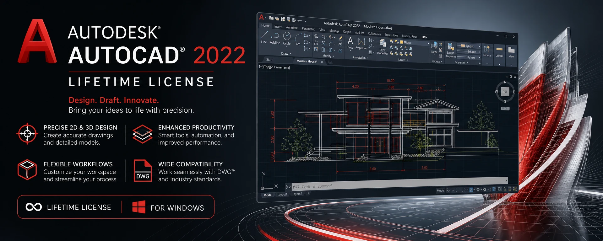AutoDesk AutoCAD 2022 Lifetime License for Windows