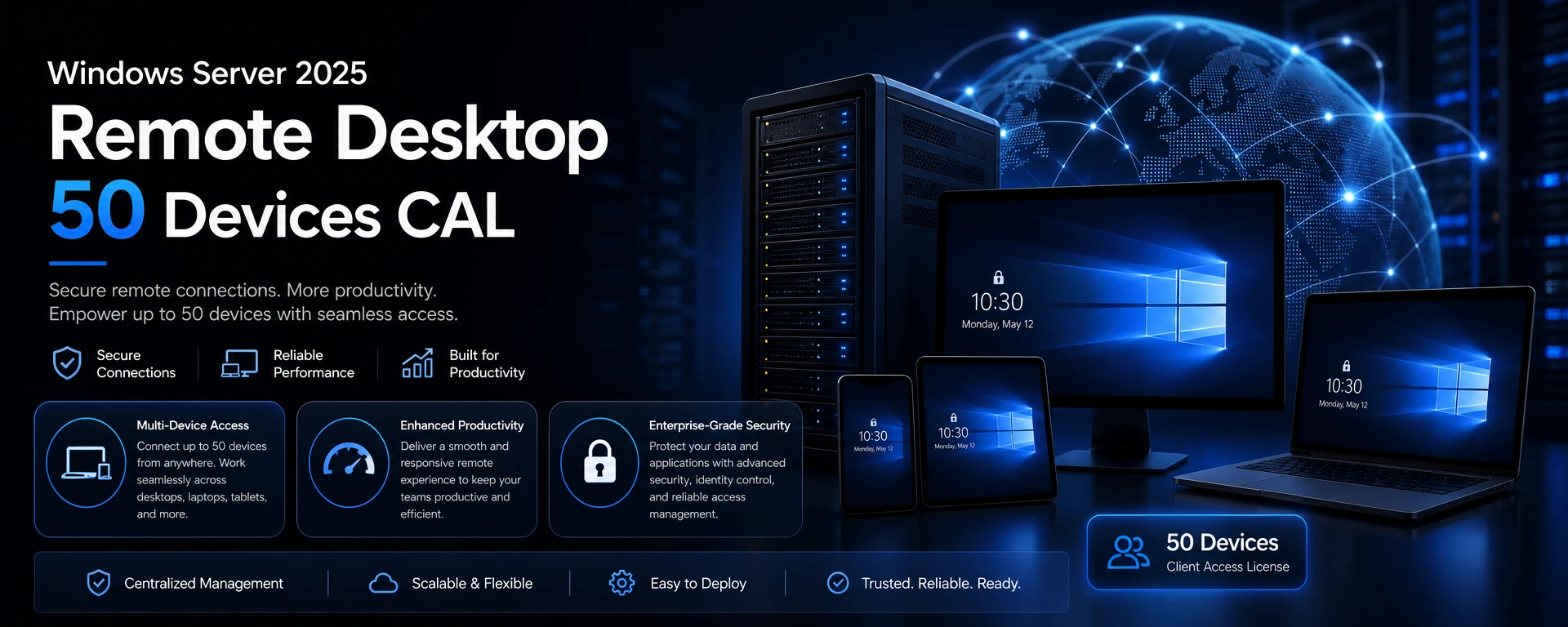 Windows Server 2025 Remote Desktop - 50 Devices CAL