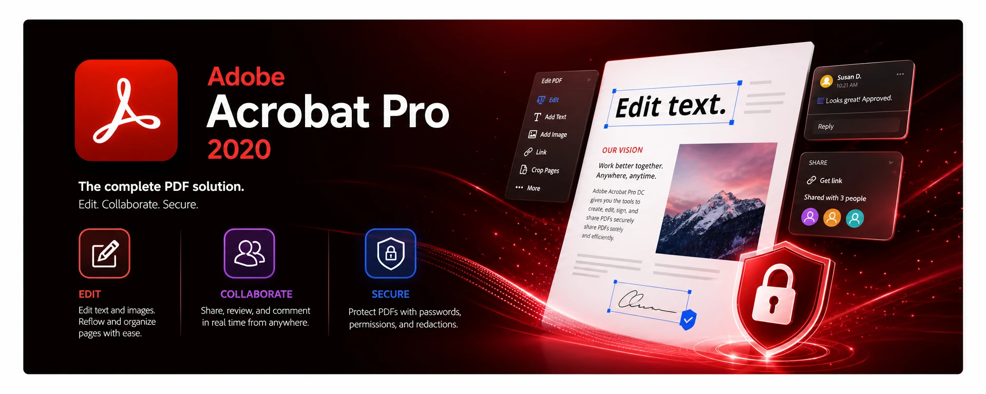 Adobe Acrobat Pro 2020 software box