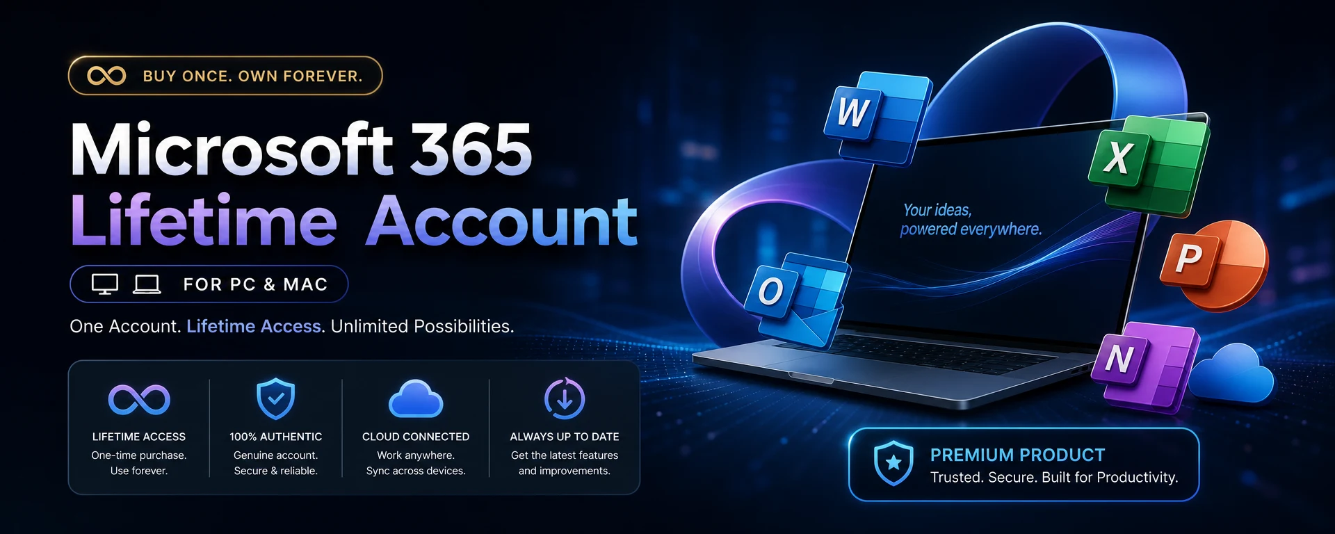 Microsoft 365 Lifetime Account for PC & Mac