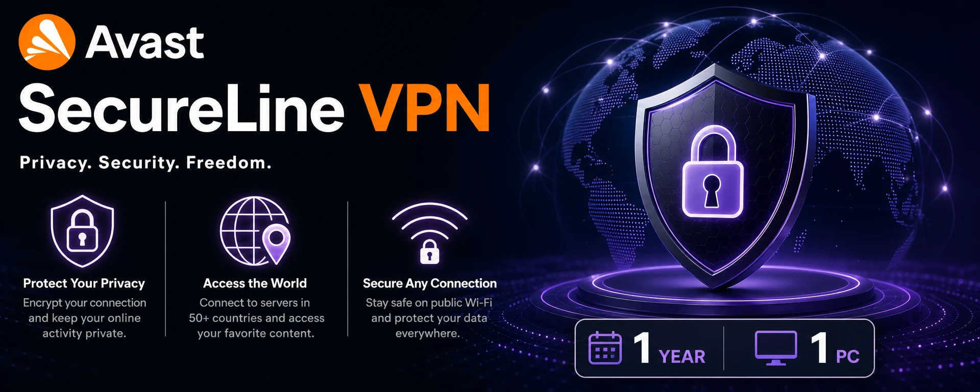 Avast SecureLine VPN 1 Year 1 PC product image