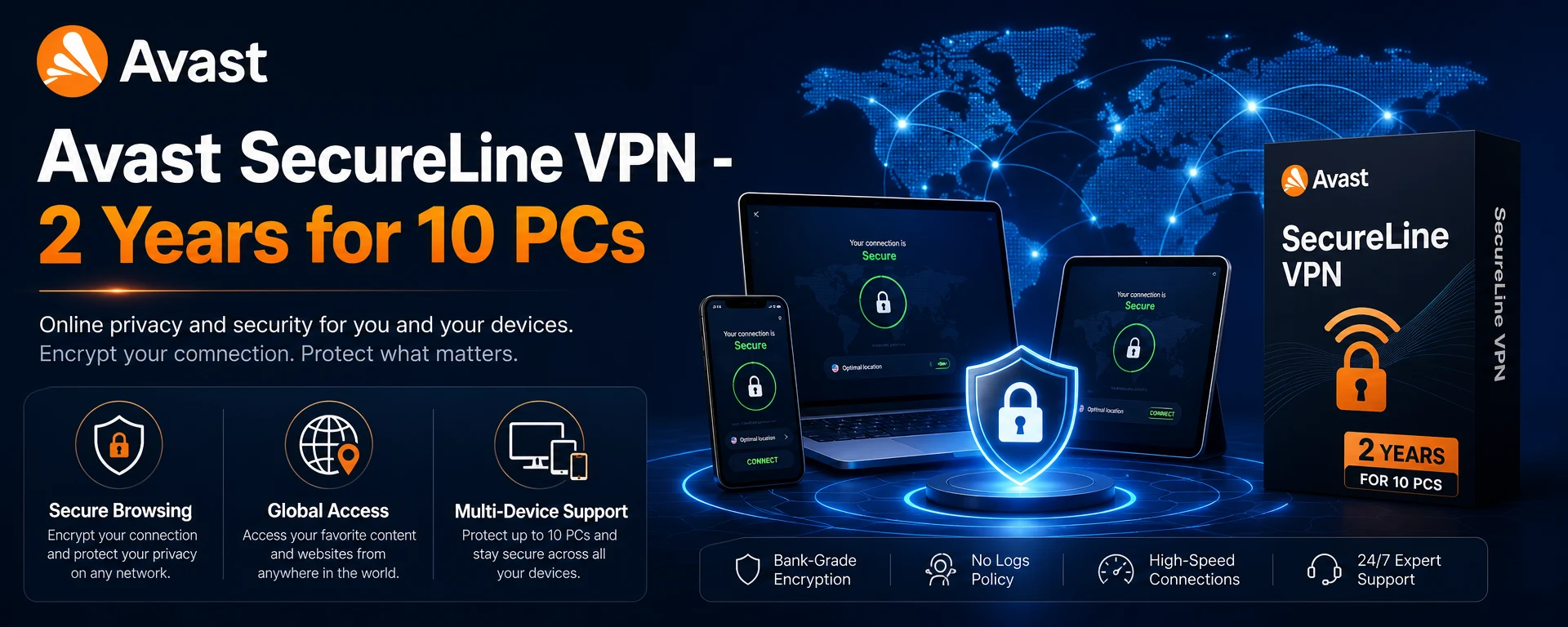 Avast SecureLine VPN 2 Years 10 PCs