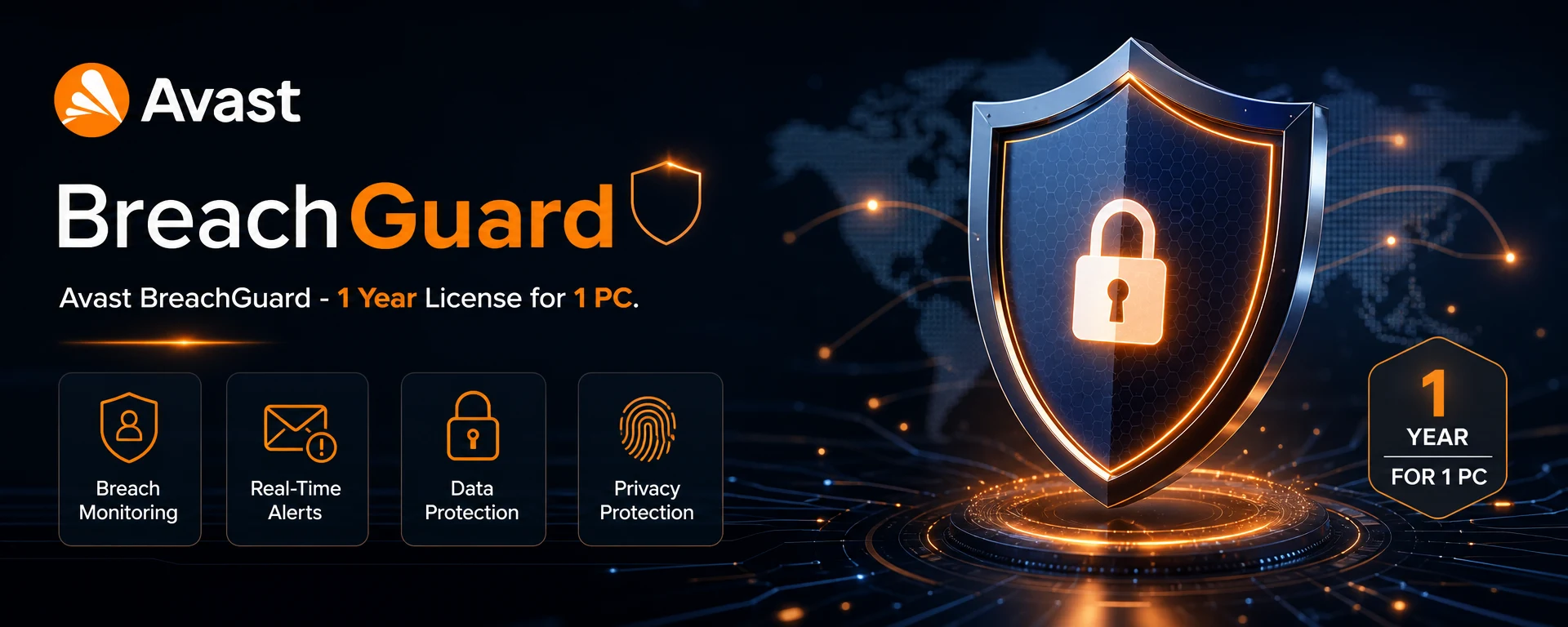 Avast BreachGuard 1 Year License for 1 PC