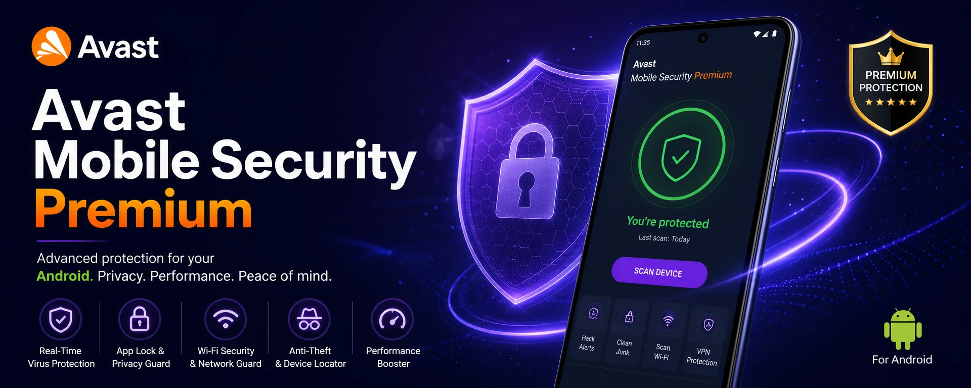 Avast Mobile Security Premium for Android - 3 Years, 1 Device License