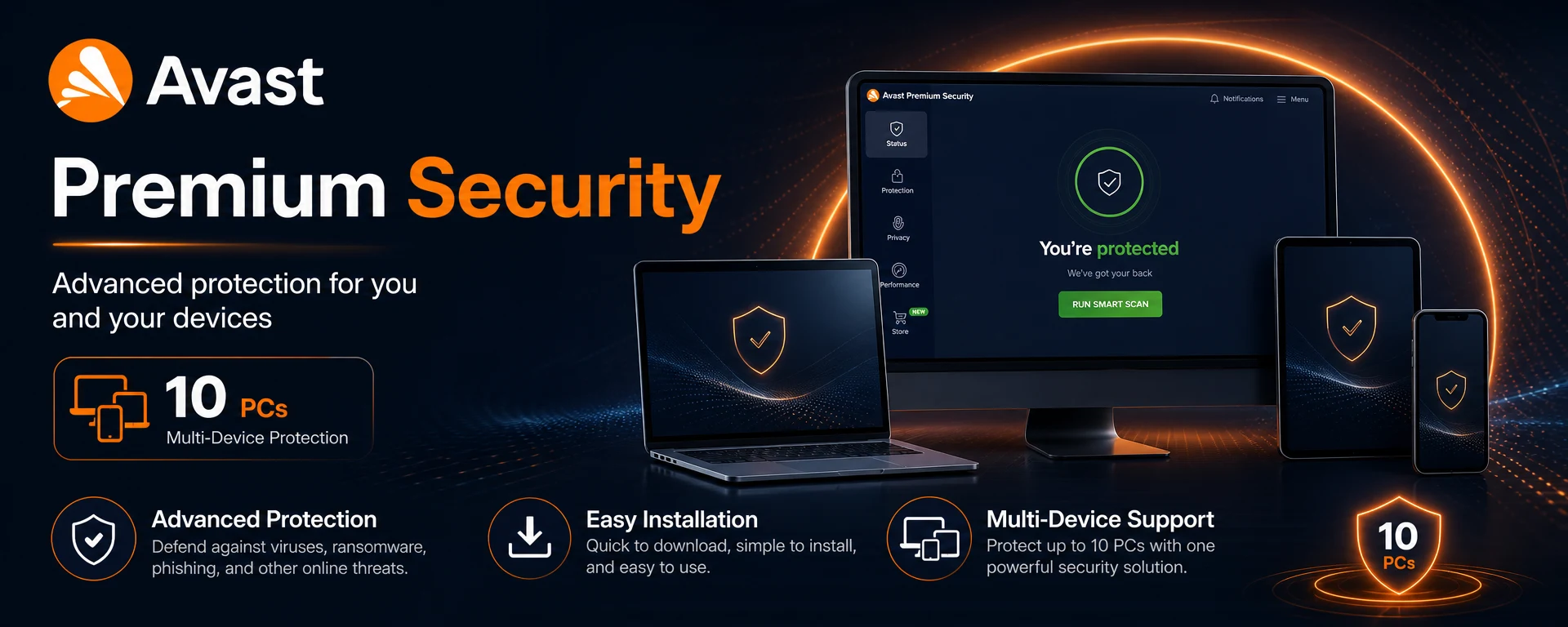 Avast Premium Security software box for 10 PCs