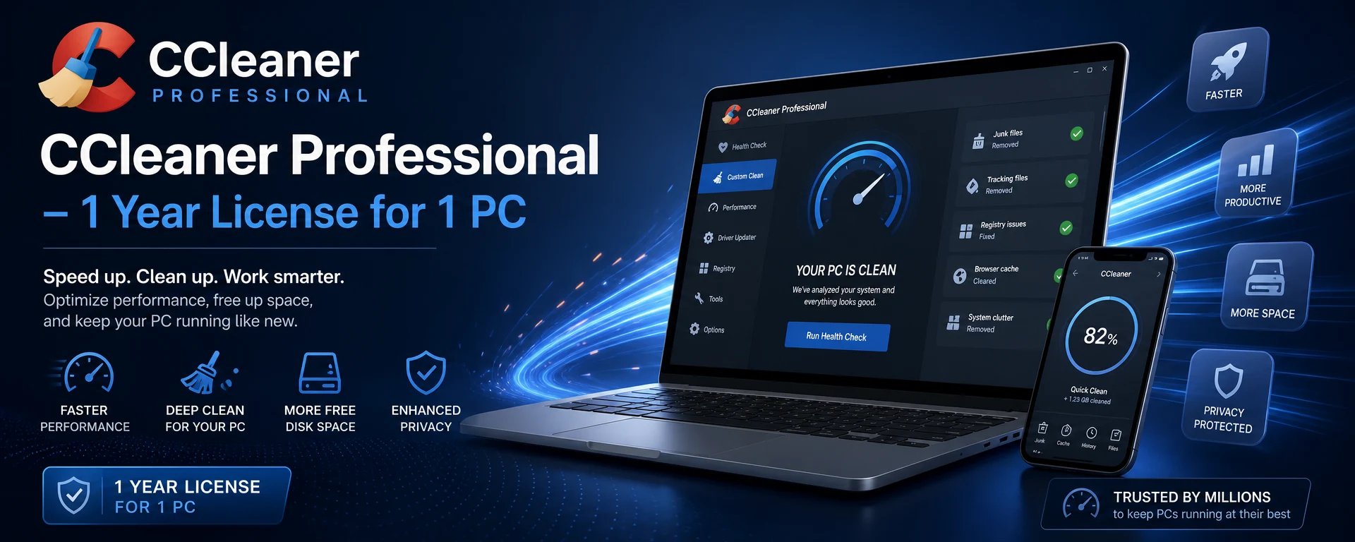CCleaner Professional 1 Year License for 1 PC