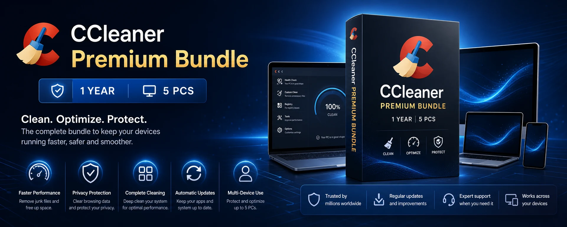 CCleaner Premium Bundle 1 Year for 5 PCs