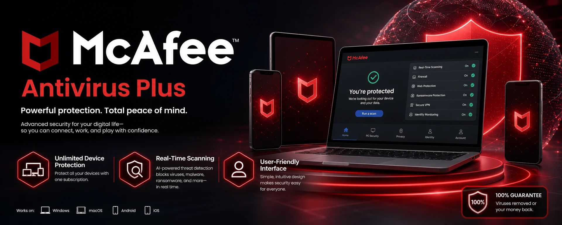 McAfee Antivirus Plus 1 Year Unlimited Devices