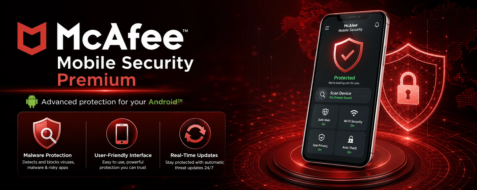 McAfee Mobile Security Premium for Android 1 Device 1 Year