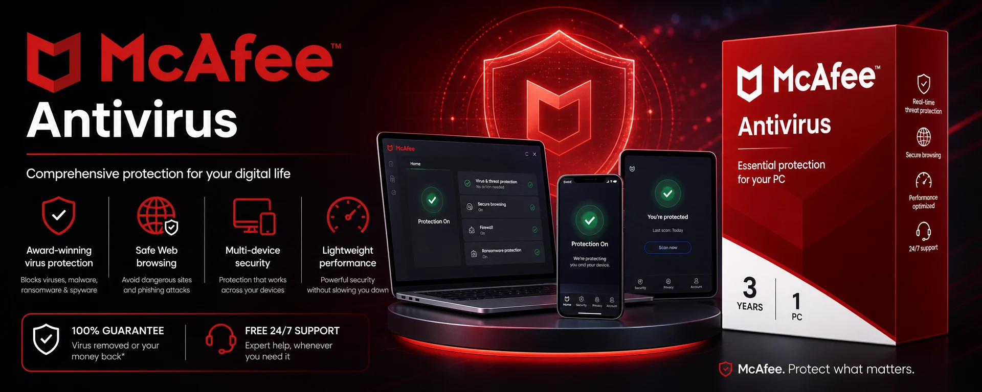 McAfee Antivirus 3 Years 1 PC