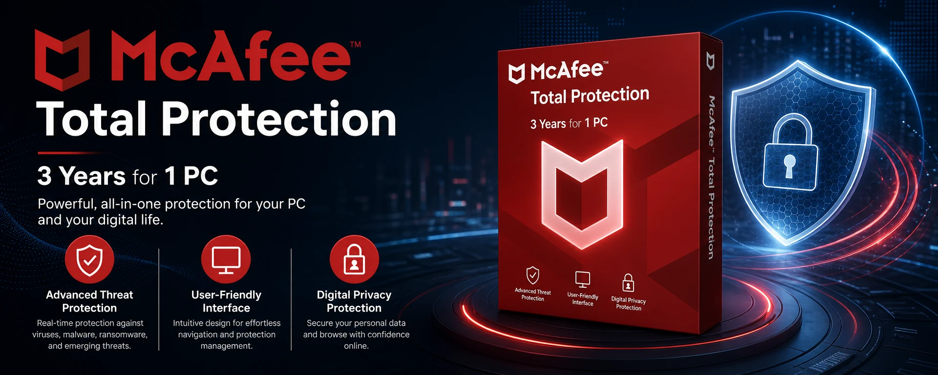 McAfee Total Protection 3 Years 1 PC
