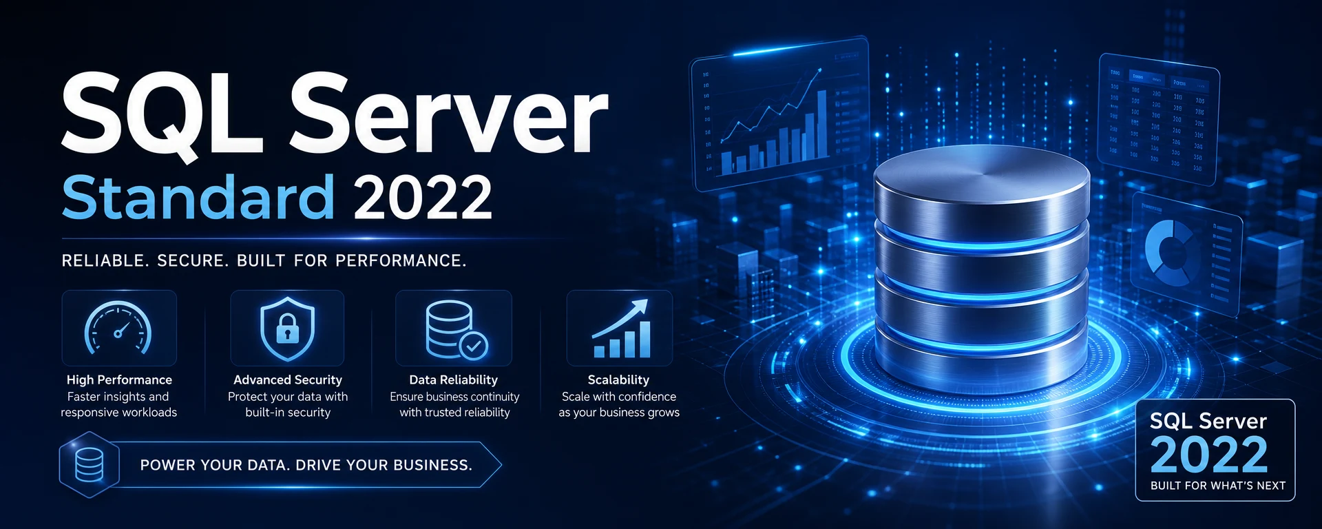Microsoft SQL Server Standard 2022 software box