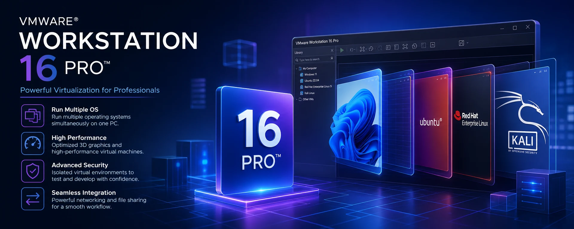 VMware Workstation 16 Pro software box