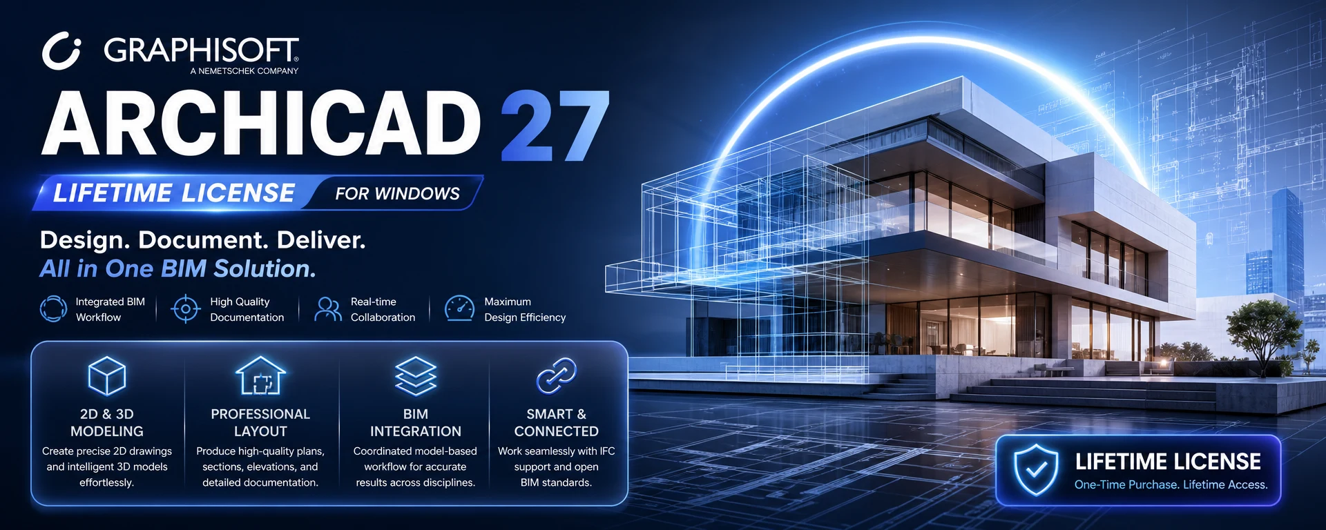 GRAPHISOFT ArchiCAD 27 Lifetime License for Windows
