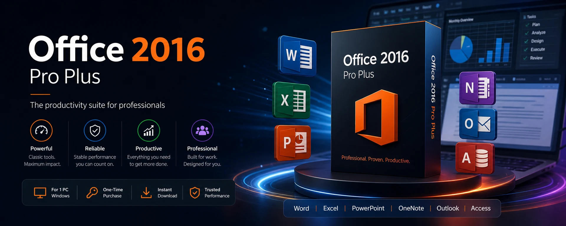 Microsoft Office 2016 Pro Plus License Key for 5 PCs