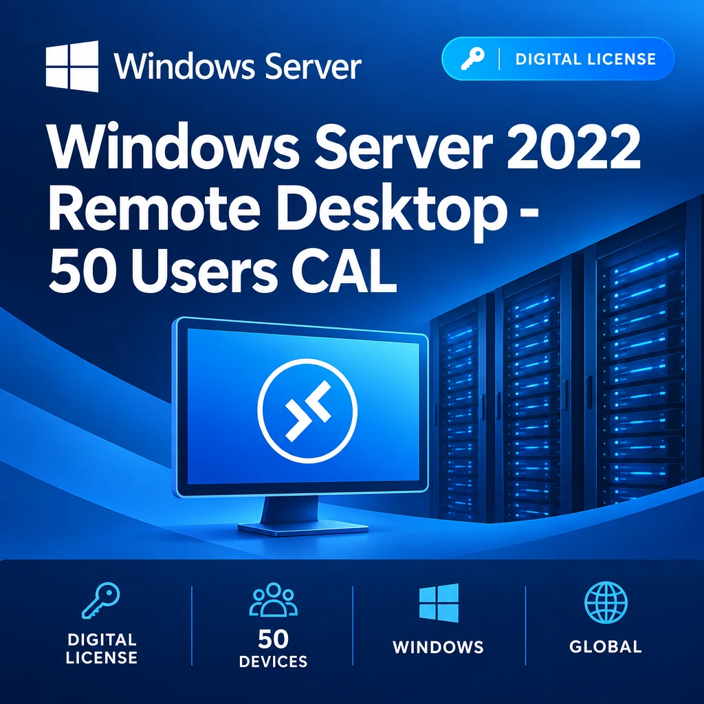Windows Server 2022 Remote Desktop - 50 Users CAL digital software product