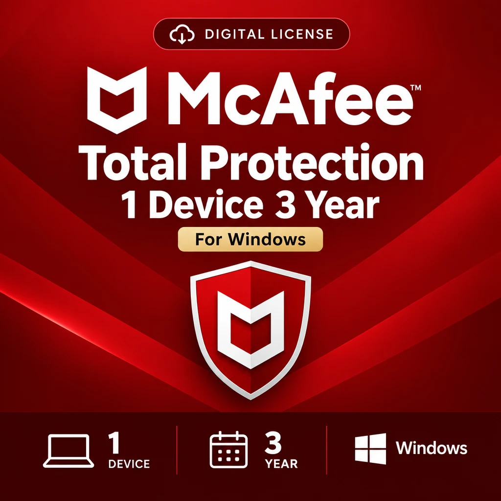 McAfee Total Protection 1 Device 3 Year For Windows digital software product