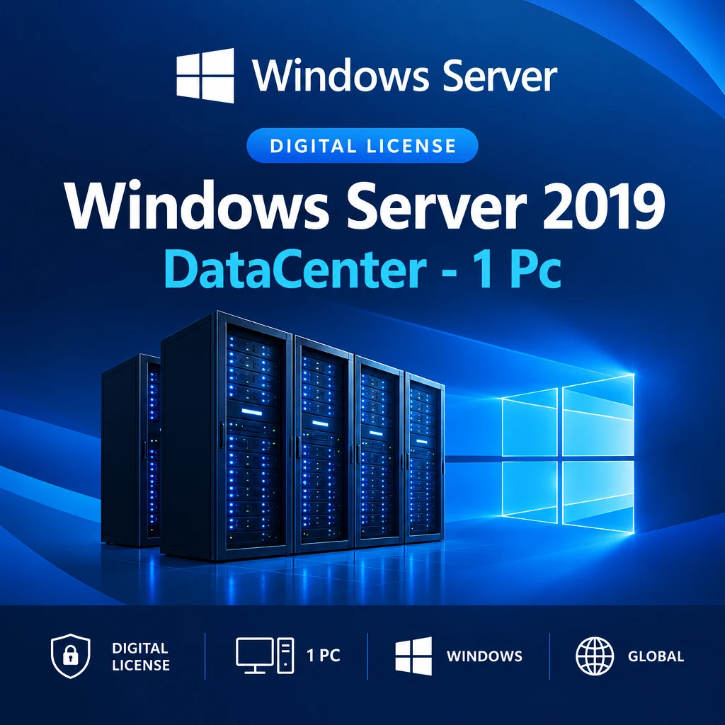 Windows Server 2019 DataCenter - 1 Pc digital software product