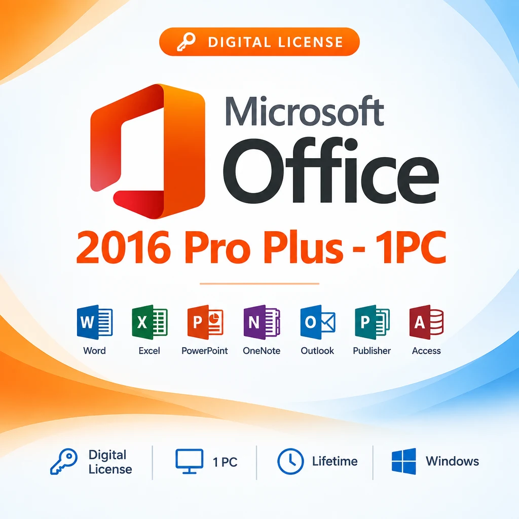 Microsoft Office 2016 Pro Plus - 1PC digital software product