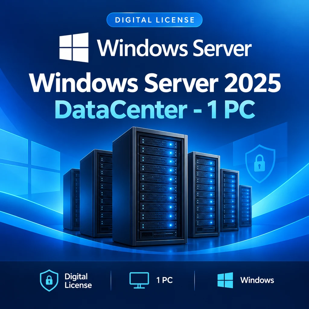 Windows Server 2025 DataCenter - 1 PC digital software product