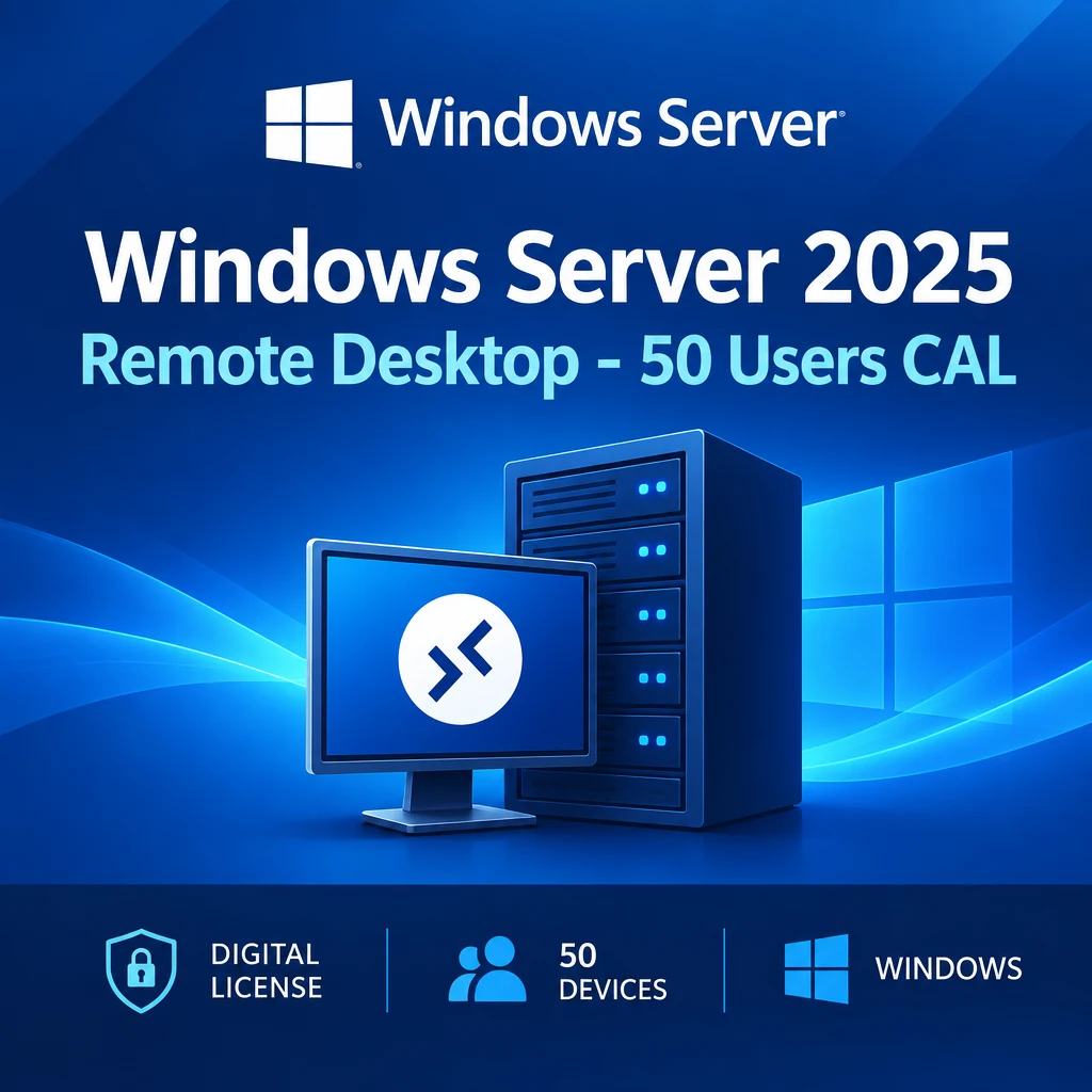 Windows Server 2025 Remote Desktop - 50 Users CAL digital software product