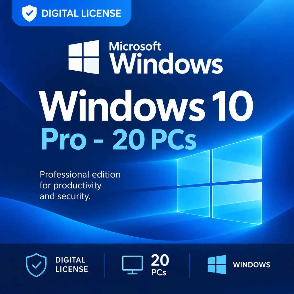 Windows 10 Pro - 20 PCs digital software product