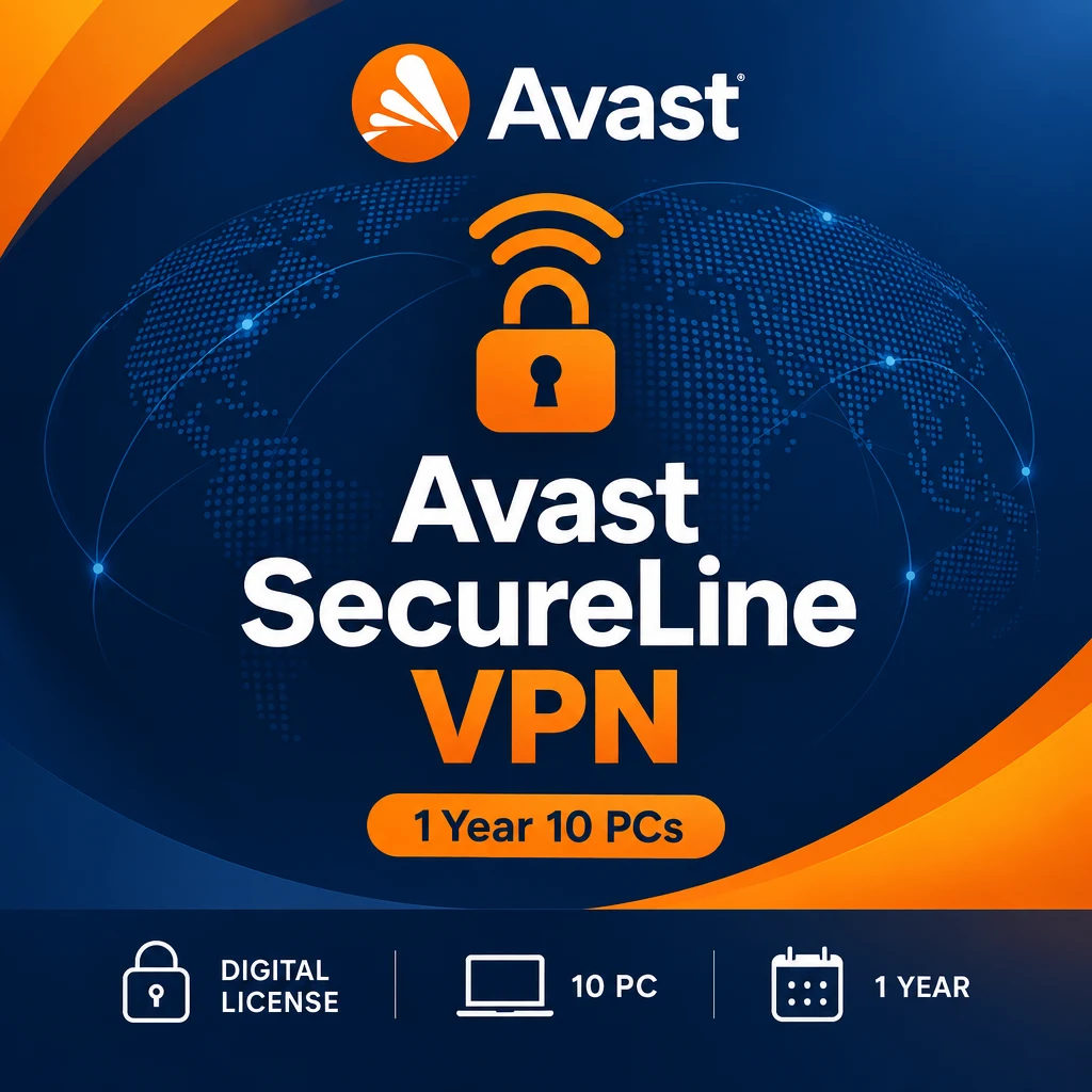 Avast SecureLine VPN 1 Year 10 PCs digital software product