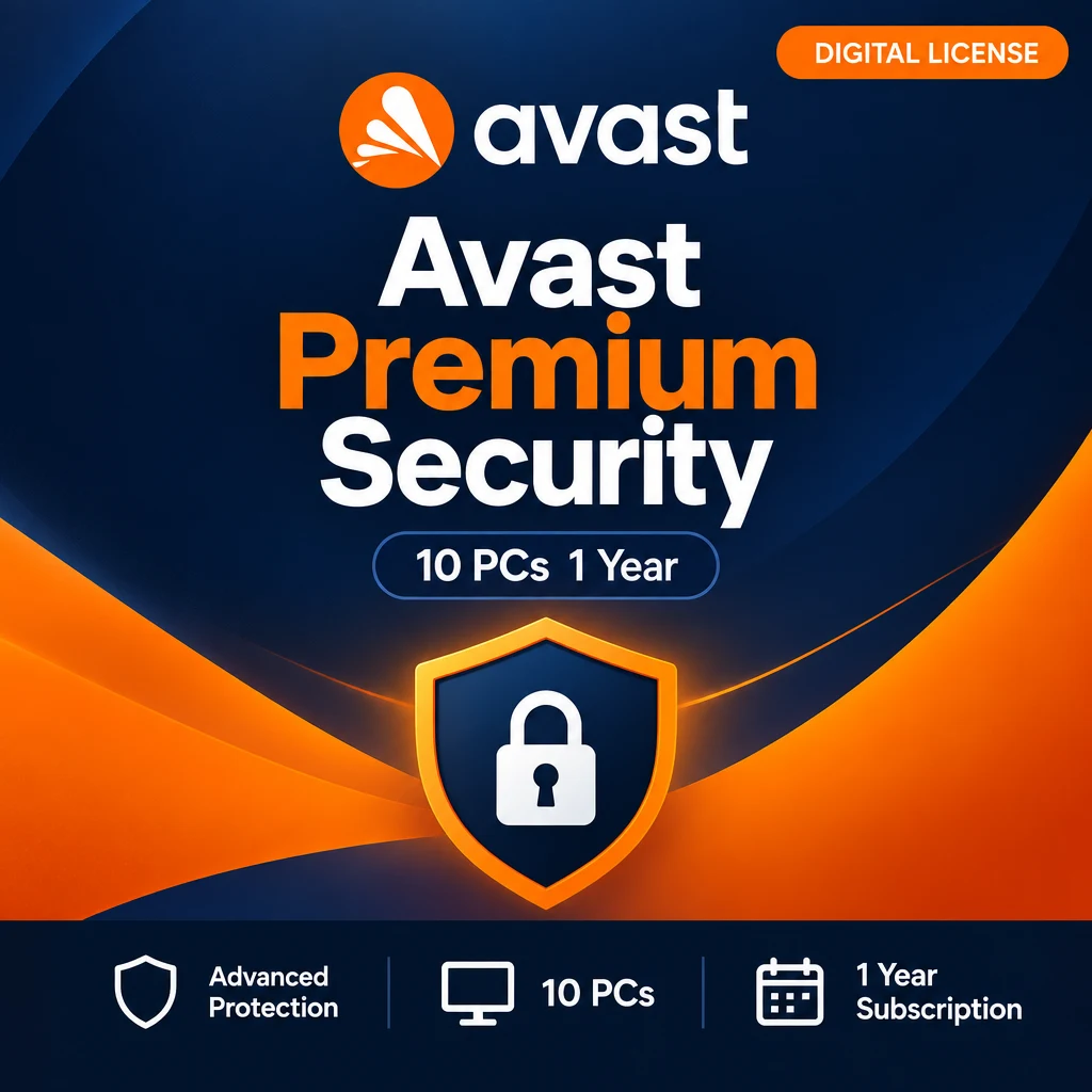 Avast Premium Security 10 PCs 1 Year digital software product