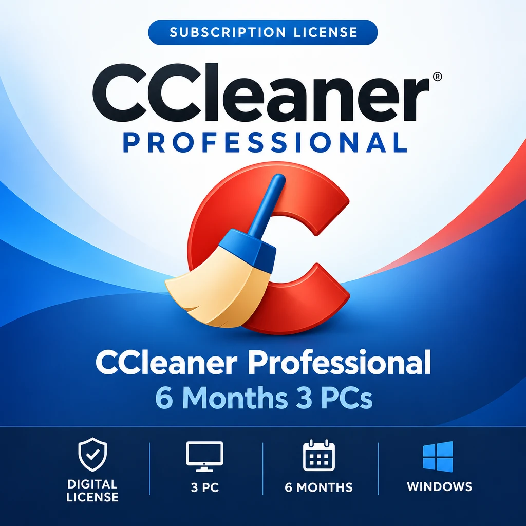 CCleaner Professional 6 Months 3 PCs digital software product