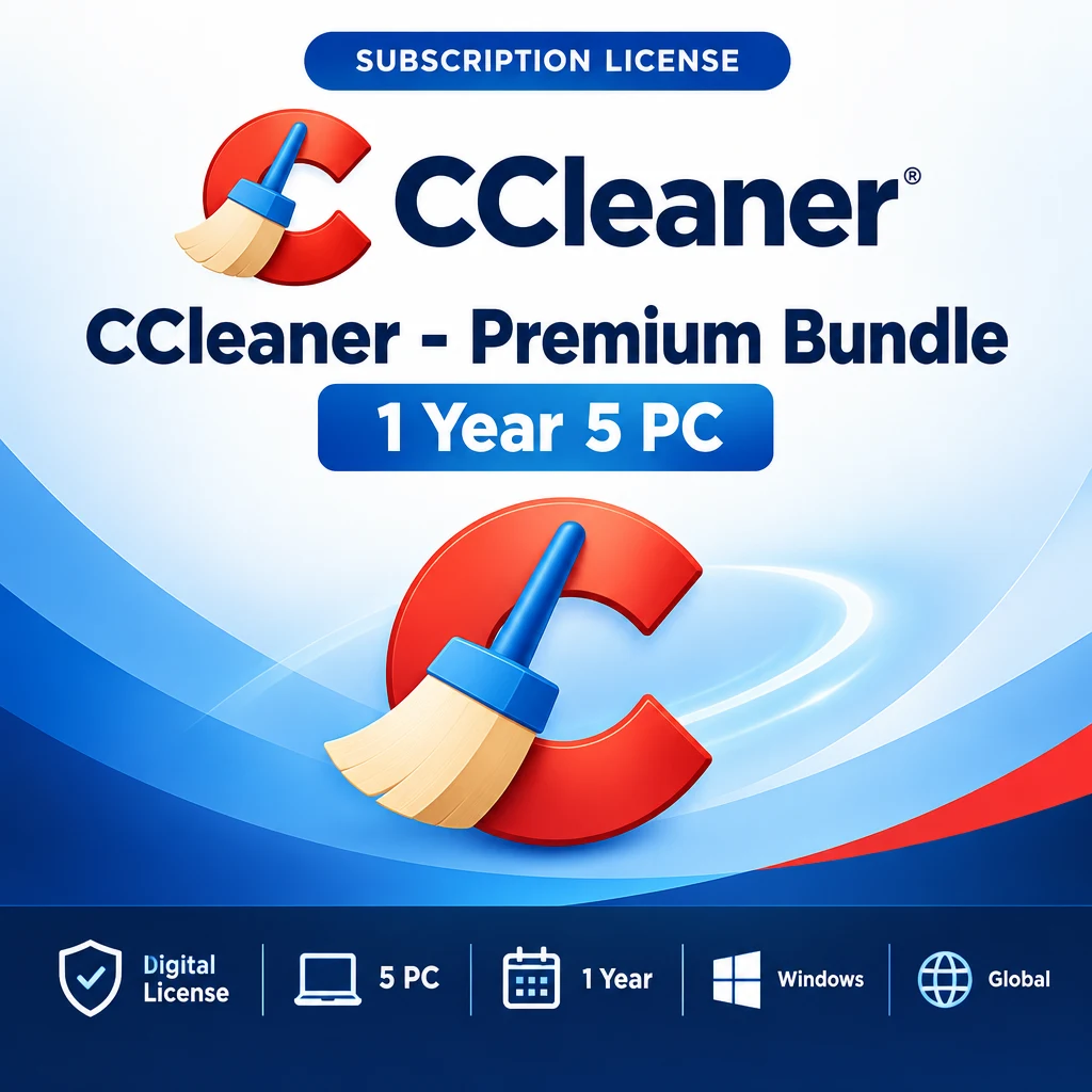 CCleaner - Premium Bundle 1 Year 5 PC digital software product