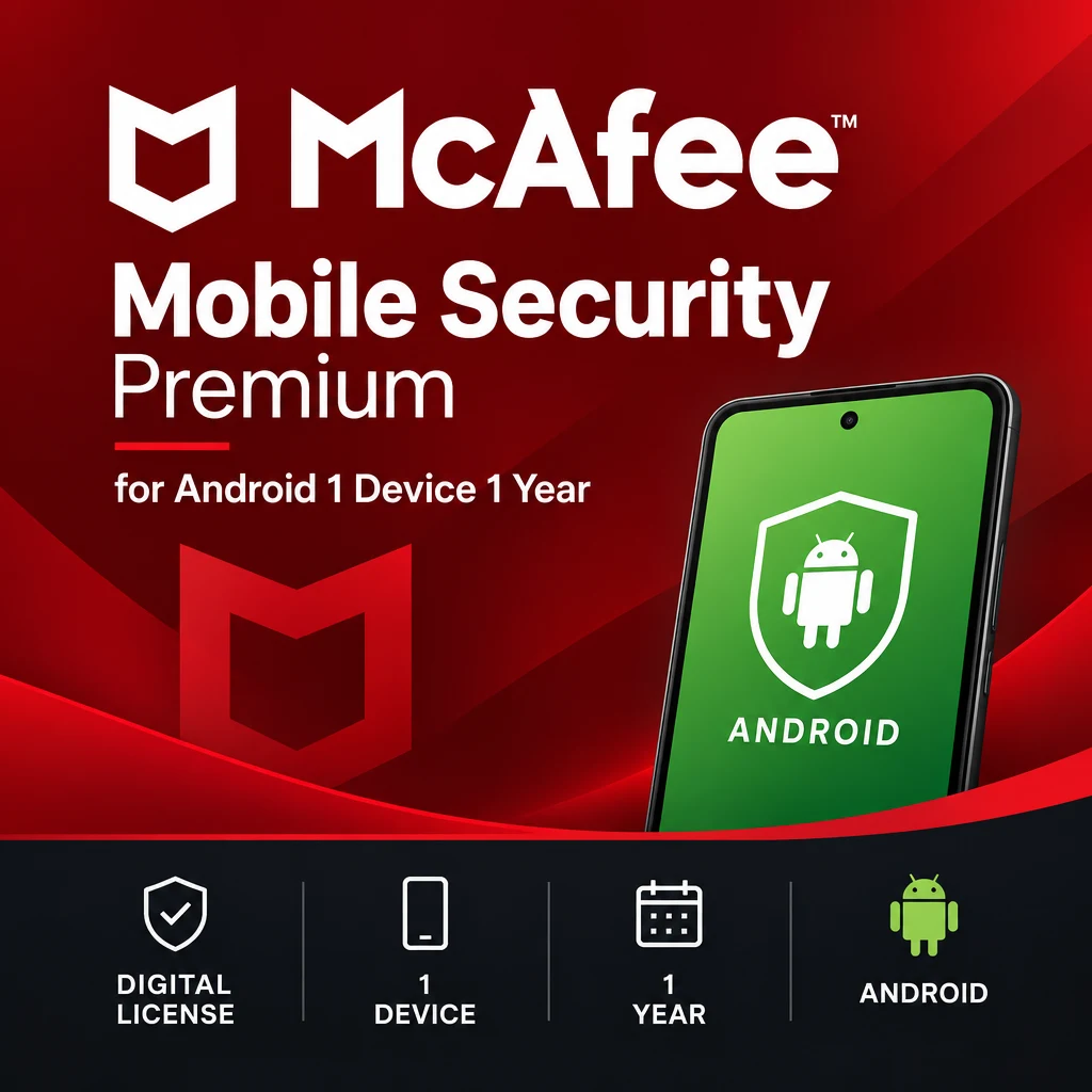 McAfee Mobile Security Premium for Android 1 Device 1 Year digital software product