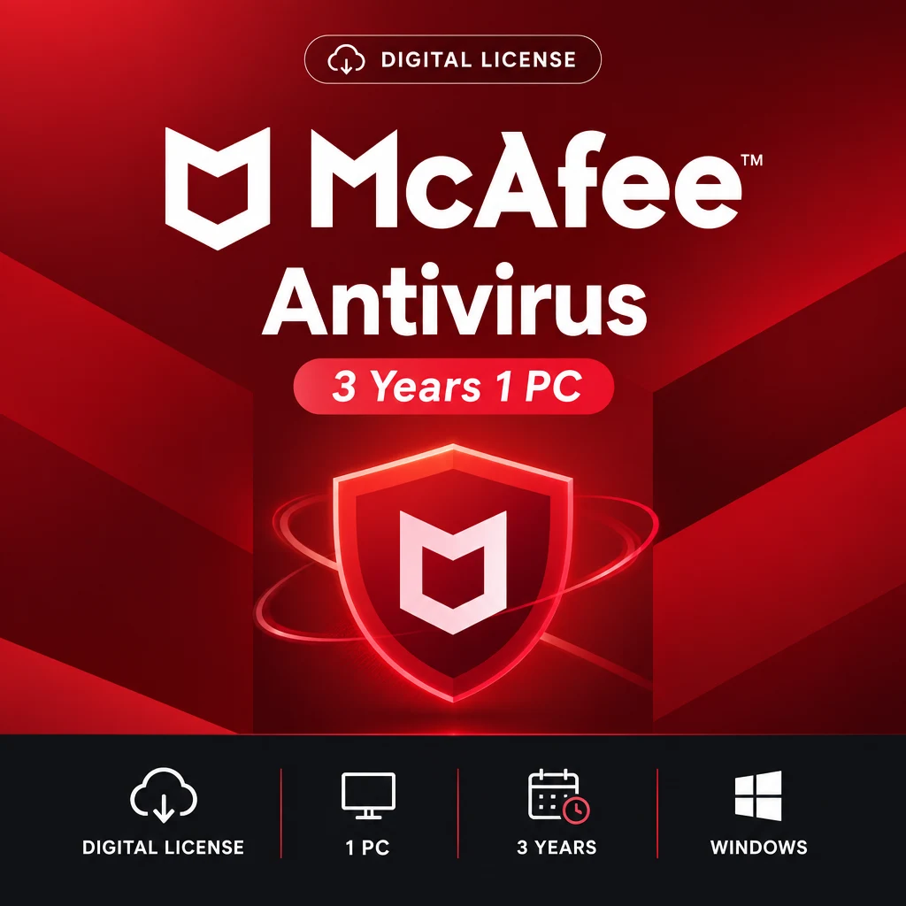 McAfee Antivirus 3 Years 1 PC digital software product