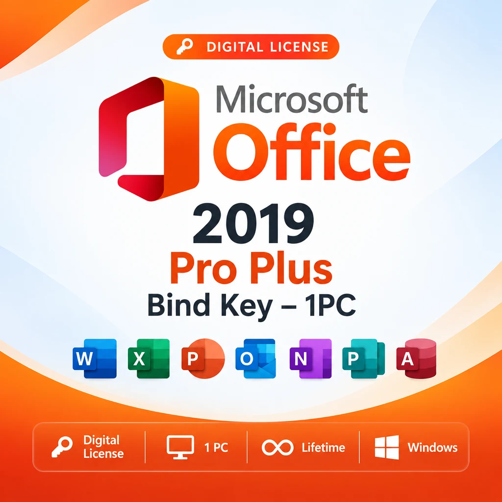 Microsoft Office 2019 Pro Plus Bind Key – 1PC digital software product