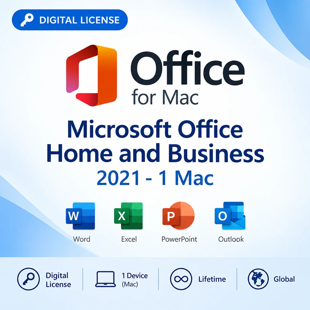 Microsoft Office Home and Business 2021 - 1 Mac digital software product