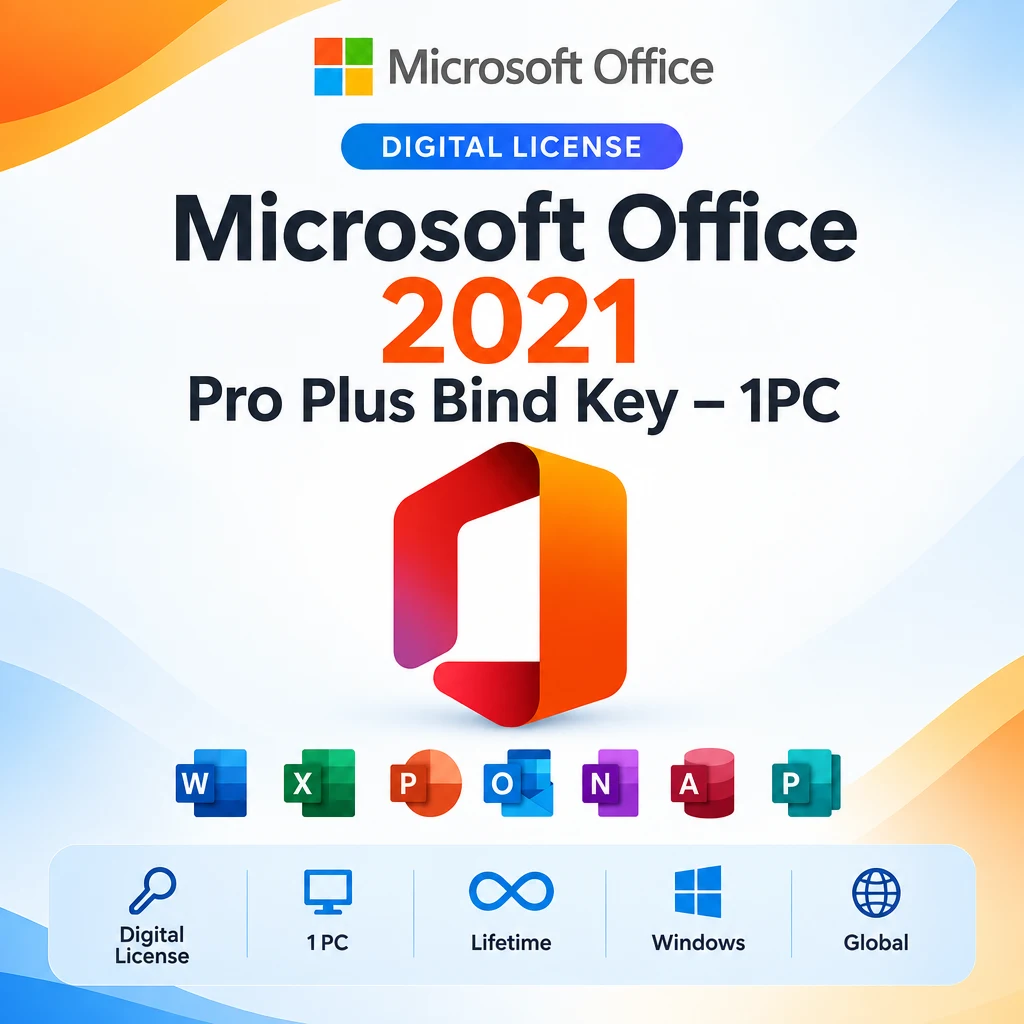 Microsoft Office 2021 Pro Plus Bind Key – 1PC digital software product