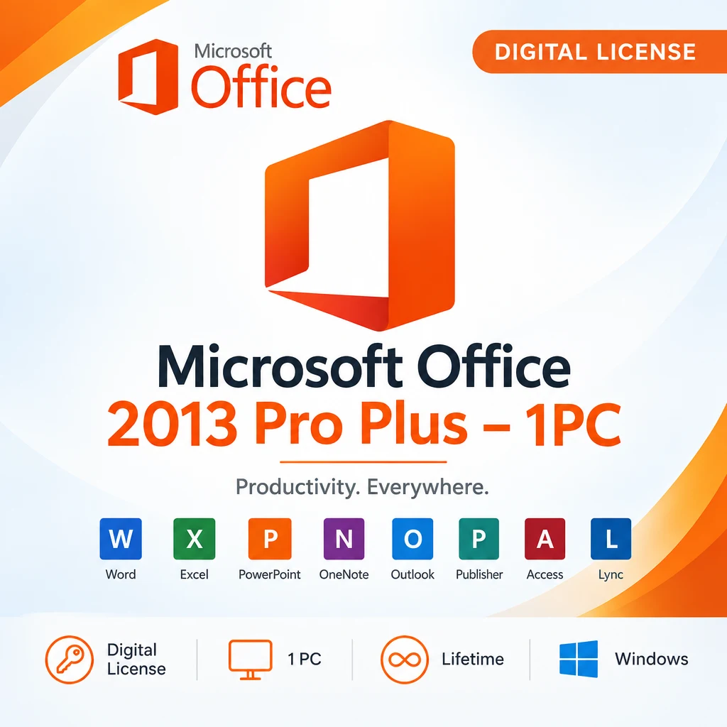 Microsoft Office 2013 Pro Plus – 1PC digital software product