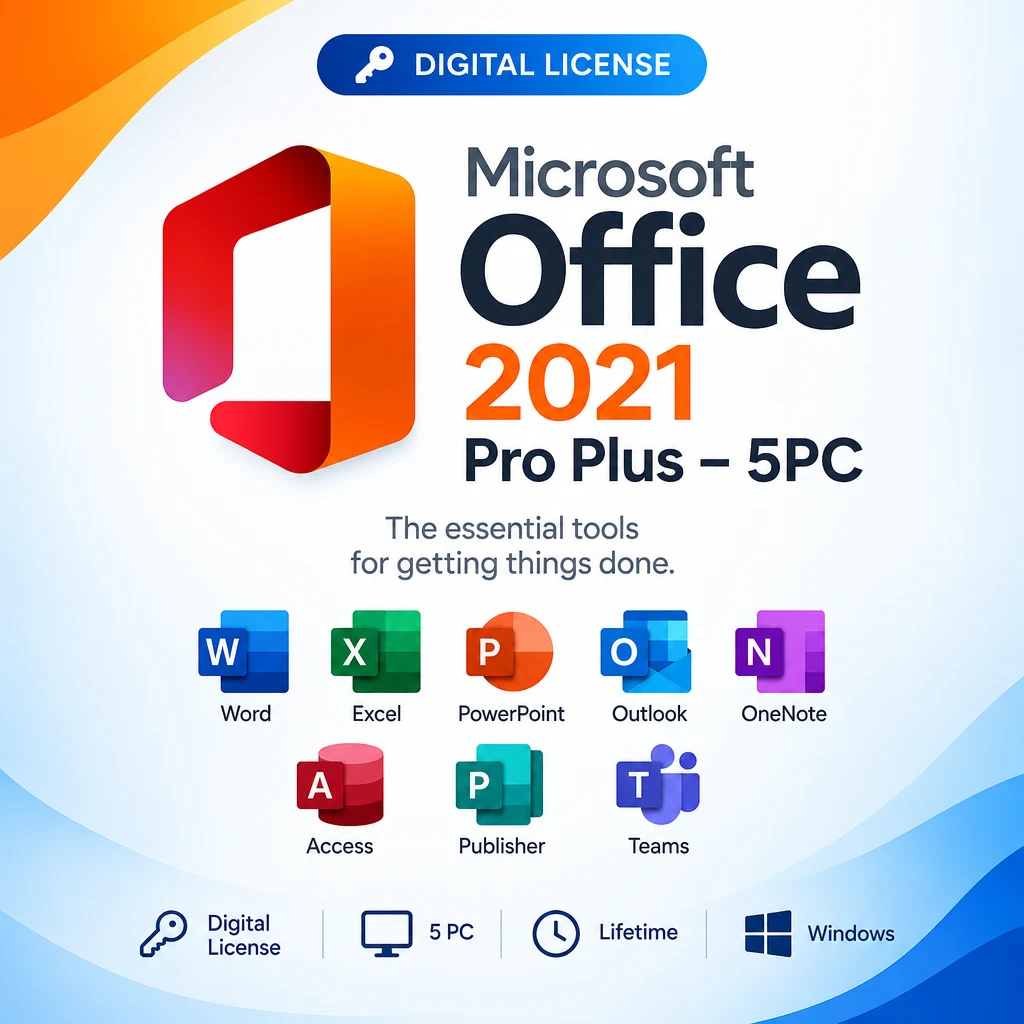 Microsoft Office 2021 Pro Plus – 5PC digital software product