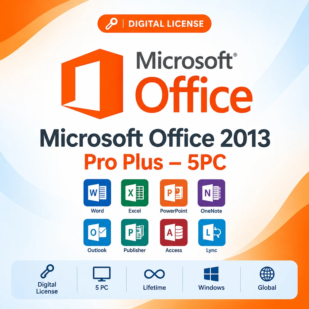 Microsoft Office 2013 Pro Plus – 5PC digital software product