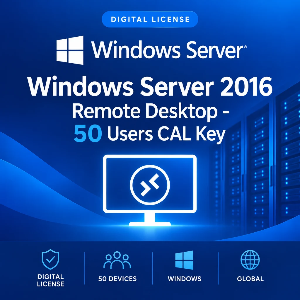Windows Server 2016 Remote Desktop - 50 Users CAL Key digital software product